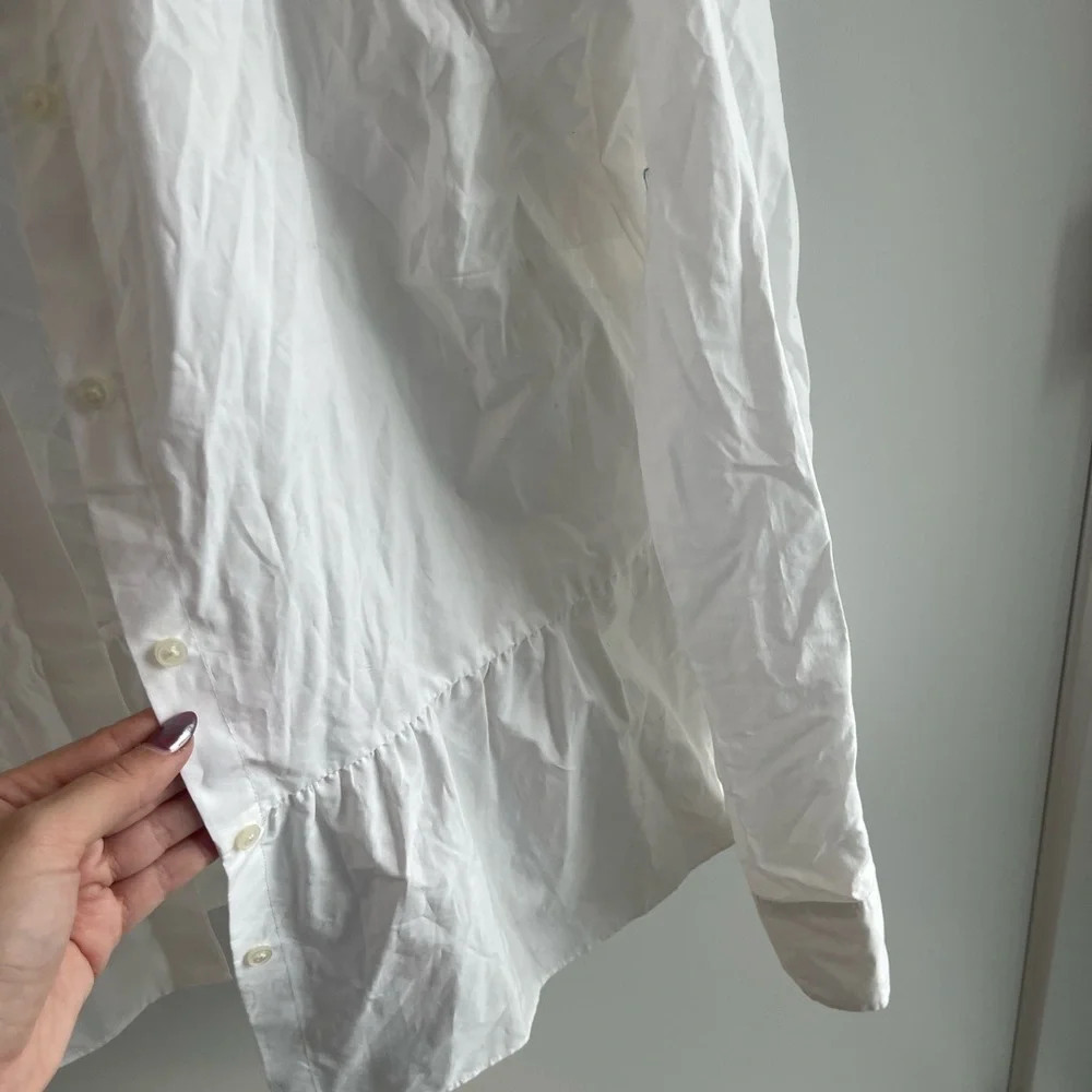 J Crew White Button-Up Shirt